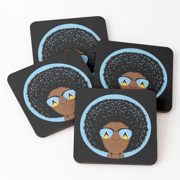 Item preview, Black Girl Afro St Lucia Flag Sunglasses designed and sold by Uppercase Tees.