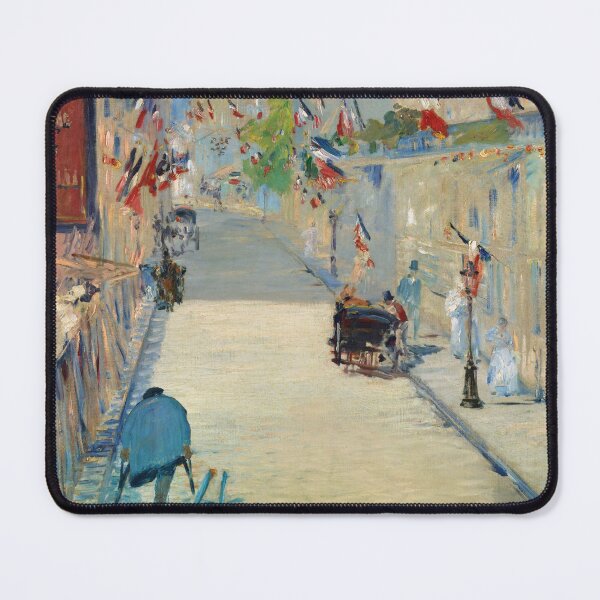 Item preview, Oil Painting The Rue Mosnier with Flags (1878) by Edouard Manet designed and sold by Designedbysm.