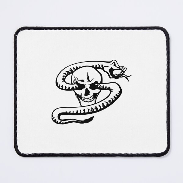 Item preview, hand drawn snake viper skull pencil graphic design black designed and sold by Avicularious.