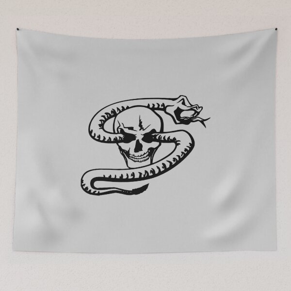 Item preview, hand drawn snake viper skull pencil graphic design black designed and sold by Avicularious.