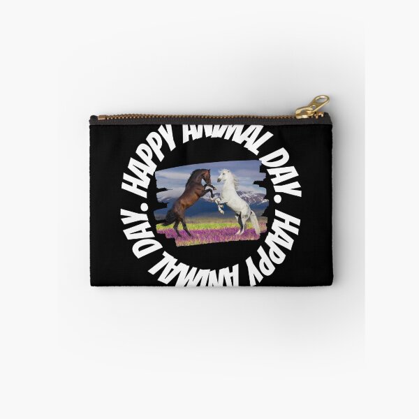 Item preview, Happy Animal Day Brown and White Mustangs designed and sold by giorgio7773.