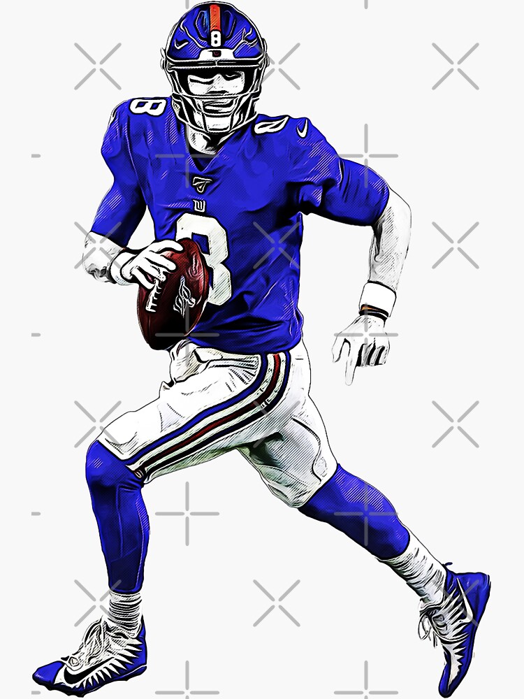 Daniel Jones Football Paper Poster Giants - Daniel Jones - Sticker