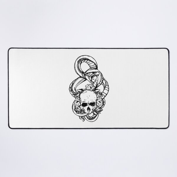 Item preview, dibujado a mano serpiente víbora cráneo lápiz diseño gráfico negro designed and sold by Avicularious.