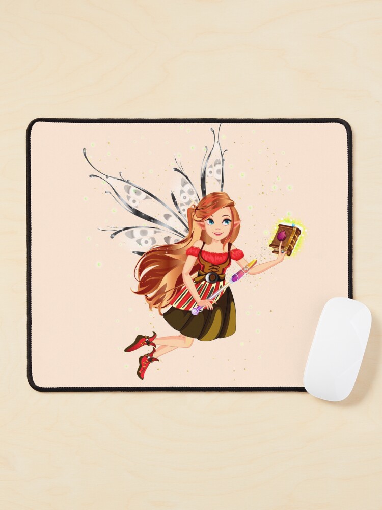 Thumbnail 1 of 5, Mouse Pad, Felicia The Magical Fairy Book Club Fairy Creating A New Book™ designed and sold by TeelieTurner.
