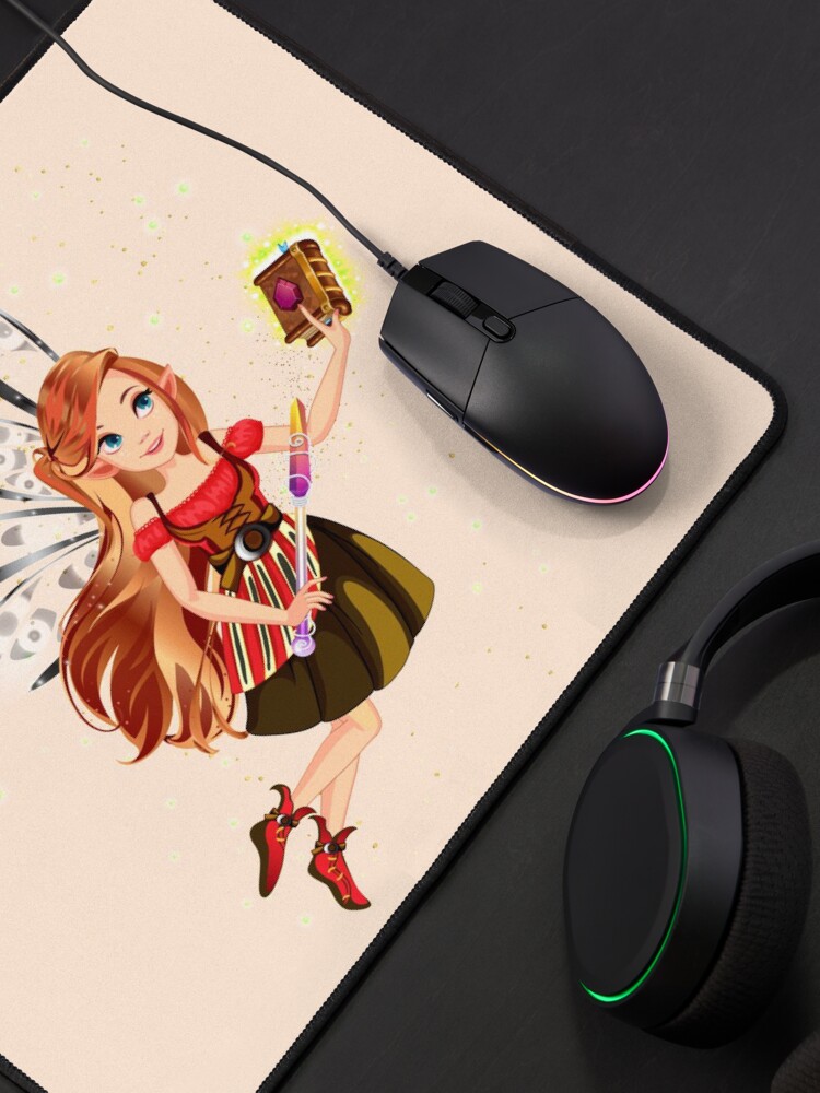 Thumbnail 4 of 5, Mouse Pad, Felicia The Magical Fairy Book Club Fairy Creating A New Book™ designed and sold by TeelieTurner.
