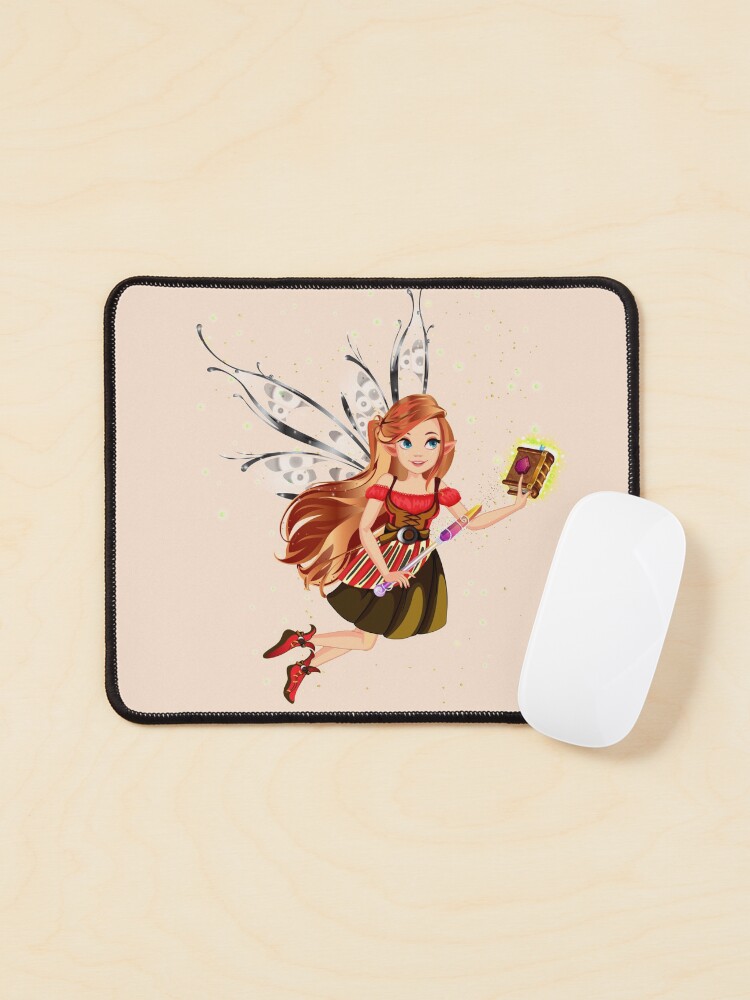 Thumbnail 1 of 5, Mouse Pad, Felicia The Magical Fairy Book Club Fairy Creating A New Book™ designed and sold by TeelieTurner.