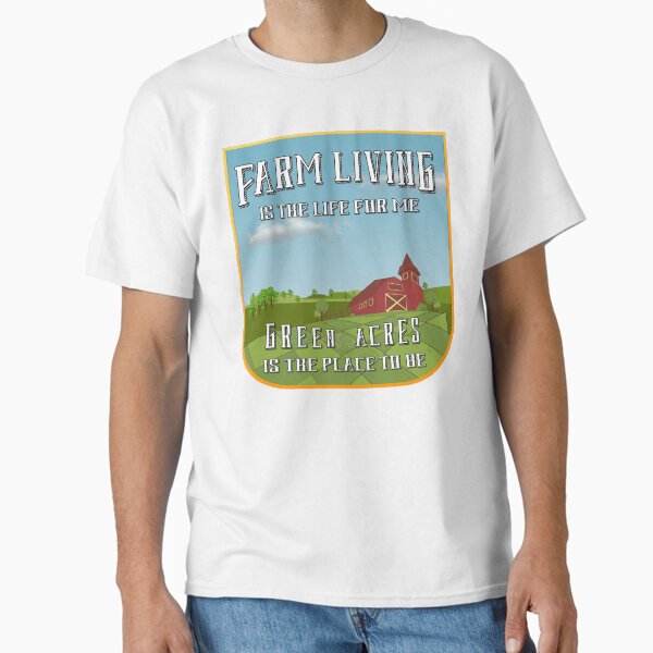 Vista previa del artículo con la obra «La vida en el campo es mi estilo de vida, Green Acres es el lugar ideal», diseñado y vendido por Gaelashirts.