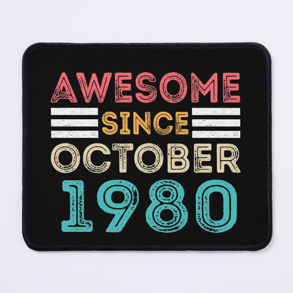 Item preview, Retro Vintage 40th Birthday - Awesome Since October 1980 designed and sold by meedTee.