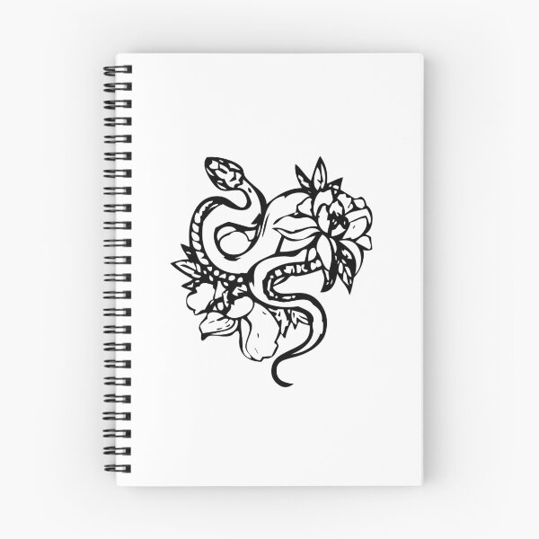 Item preview, hand drawn snake viper flower pencil graphic design black designed and sold by Avicularious.