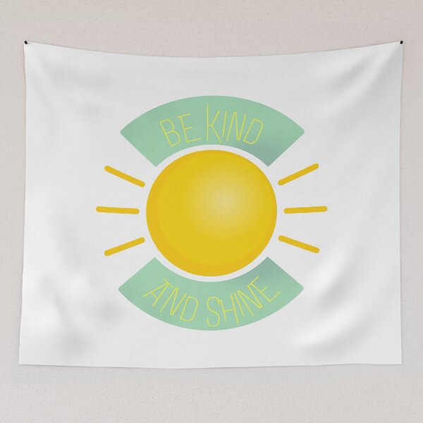 Item preview, Be Kind And Shine Sticker Design | yellow Letters designed and sold by Rainbows Rock.