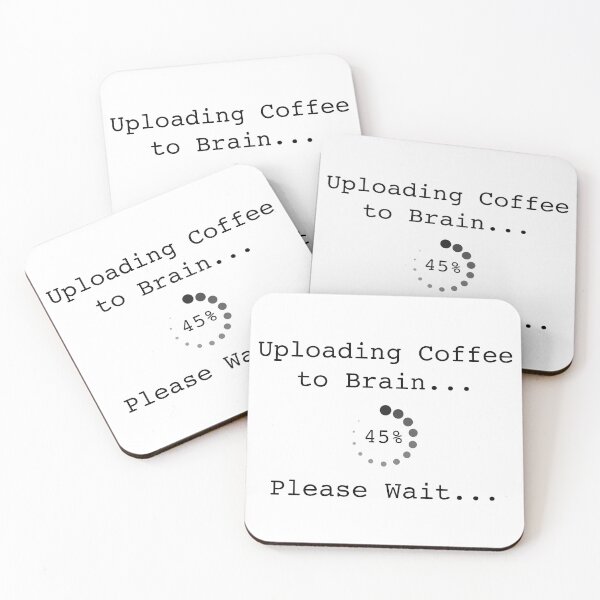 Item preview, Uploading Coffee To Brain... Please Wait designed and sold by FunFoxDesign.