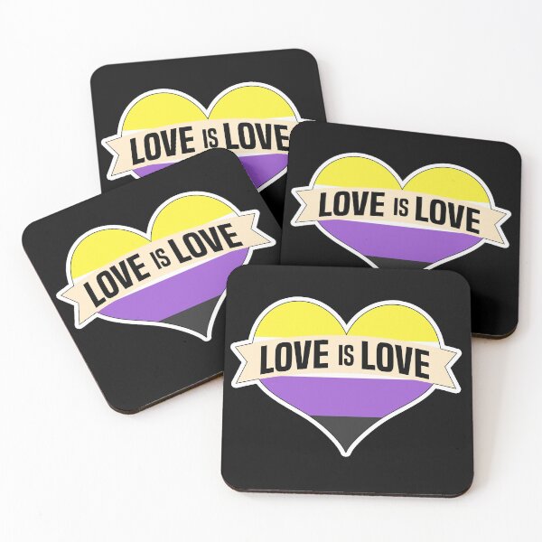 Item preview, Love is Love Heart LGBT Non Binary designed and sold by Koi-Art.