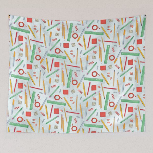 Item preview, Pens and Pencils on Graph Paper designed and sold by bevestudio.
