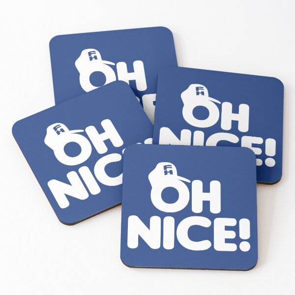 Item preview, Oh Nice! (White on Blue) designed and sold by Justin Ellis.