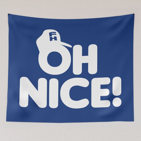 Item preview, Oh Nice! (White on Blue) designed and sold by Justin Ellis.