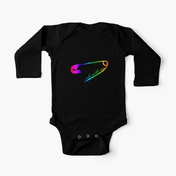 Safe with me safety pin Long Sleeve Baby One-Piece