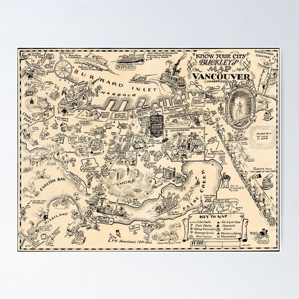 Item preview, Pictorial Vintage Map of Vancouver designed and sold by Gin  Neko.