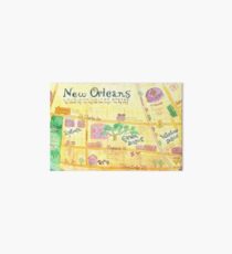 Illustrated map of New Orleans, Louisiana, USA Art Board Print