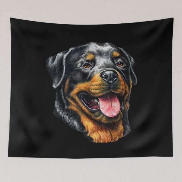 Aperçu de l'œuvre Visage Portrait Peinture Aquarelle Rott Cool Cadeau Rottweiler créée et vendue par joh1zwfkristy.