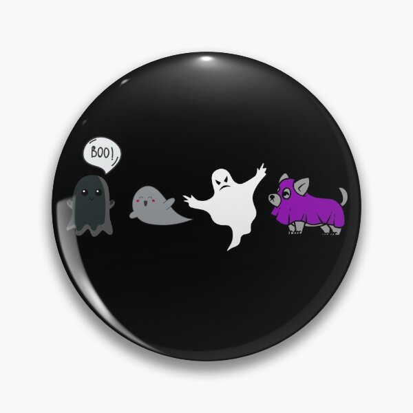 Item preview, Cute Halloween Ghosts and Dog. Asexual Pride designed and sold by Subtle Pride Shop.