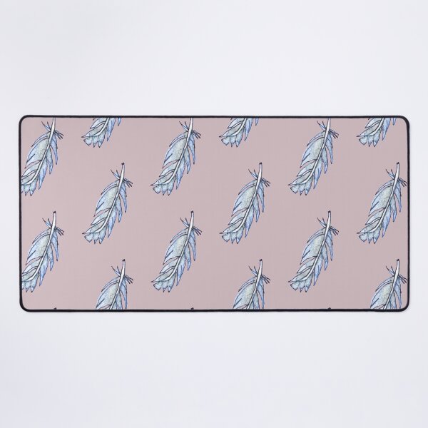 Periwinkle Feather Desk Mat