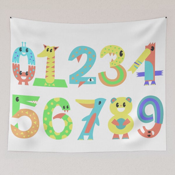 Item preview, Playful rainbow colorful numbers 1-9 for kids designed and sold by Chinxi.