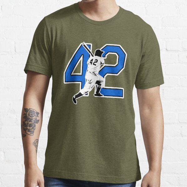 Jackie Robinson #42 Brooklyn Baseball Fan Worn Look Sports T Shirt