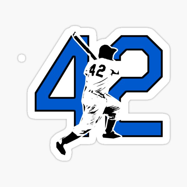 THE VINTAGE BASEBALL NUMBER 42 RETIRED NUMBER BROOKLYN BASEBALL SHIRT,  JACKIE ROBINSON STICKER  Sticker for Sale by CityWitty