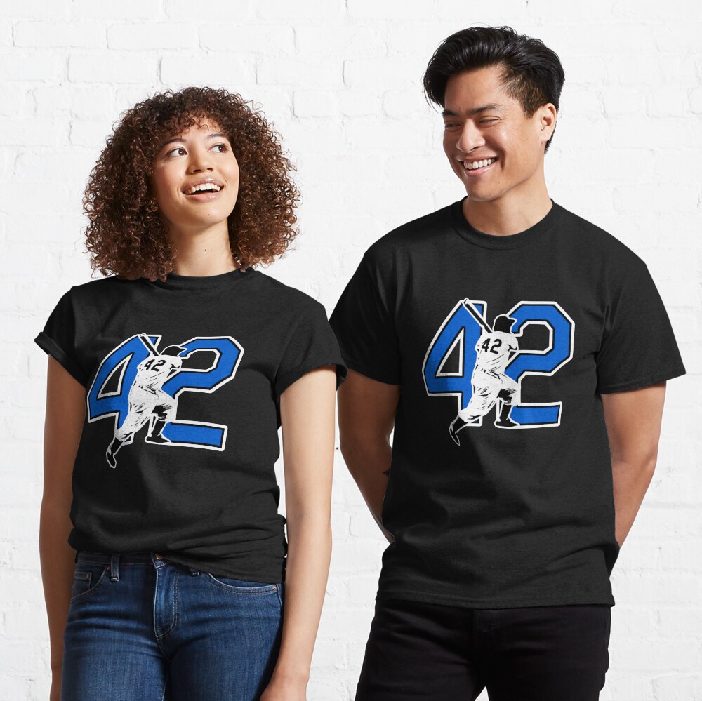 THE VINTAGE BASEBALL NUMBER 42 RETIRED NUMBER BROOKLYN BASEBALL SHIRT, JACKIE  ROBINSON STICKER  Sticker for Sale by CityWitty