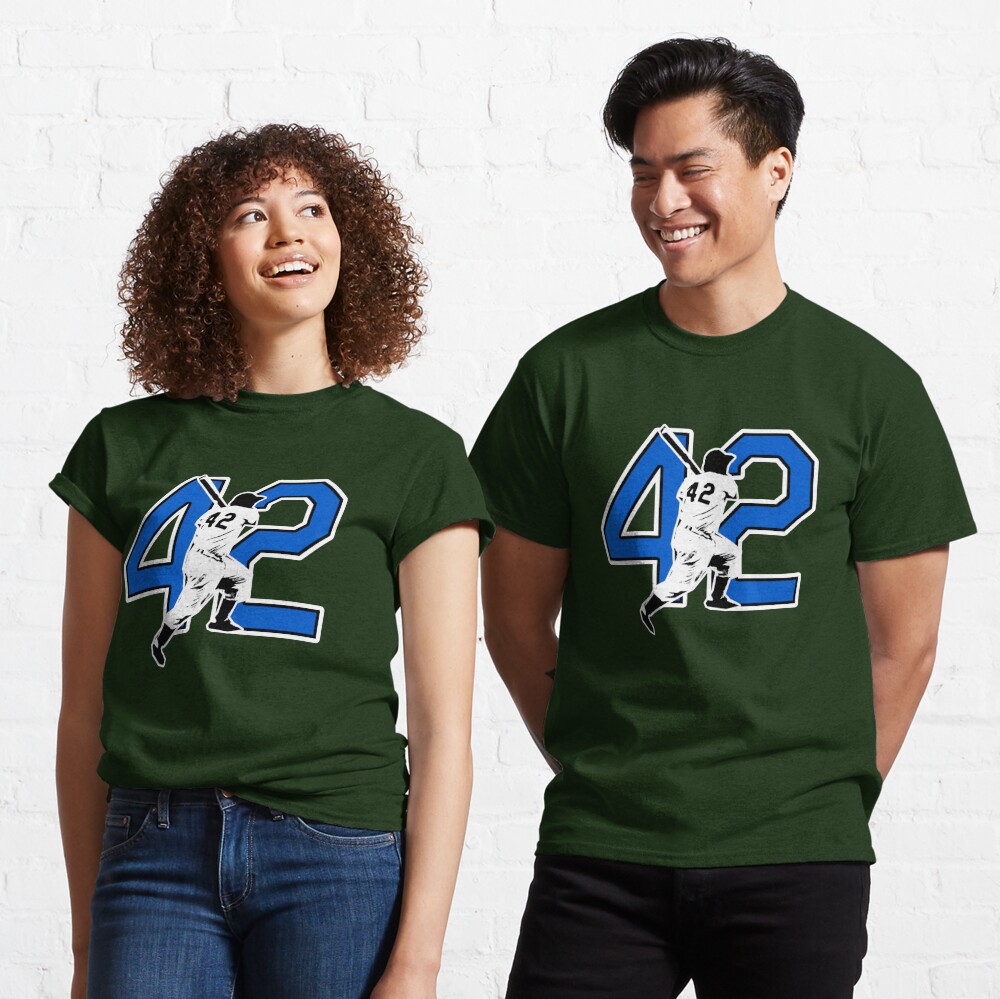 THE VINTAGE BASEBALL NUMBER 42 RETIRED NUMBER BROOKLYN BASEBALL SHIRT, JACKIE  ROBINSON STICKER  Classic T-Shirt for Sale by CityWitty