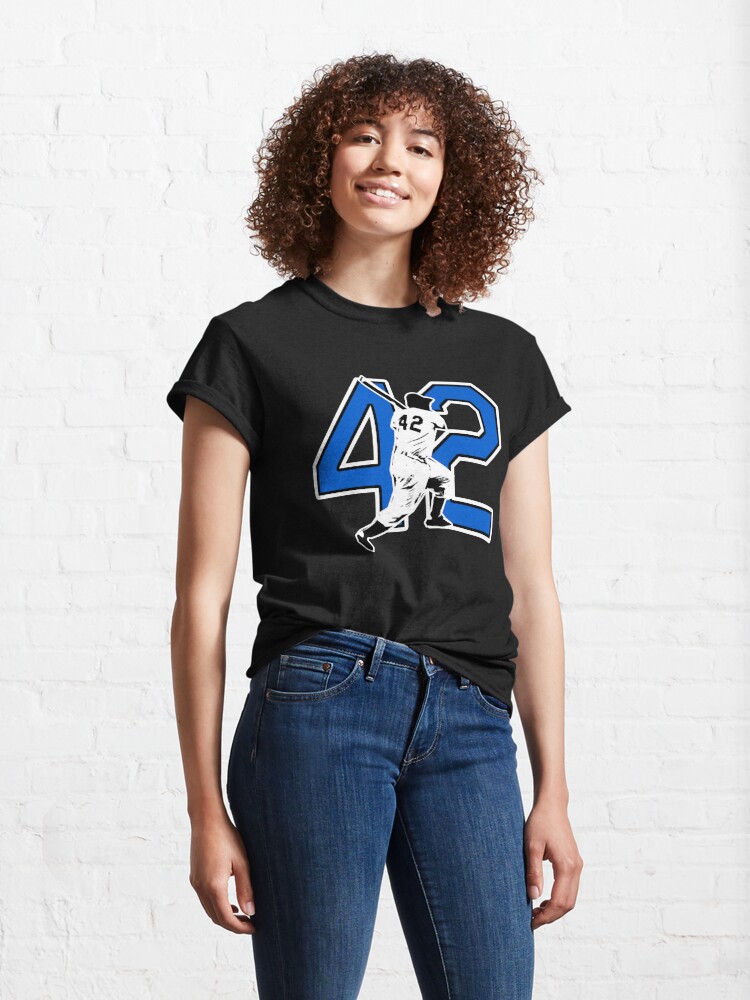 THE VINTAGE BASEBALL NUMBER 42 RETIRED NUMBER BROOKLYN BASEBALL SHIRT,  JACKIE ROBINSON STICKER  Sticker for Sale by CityWitty