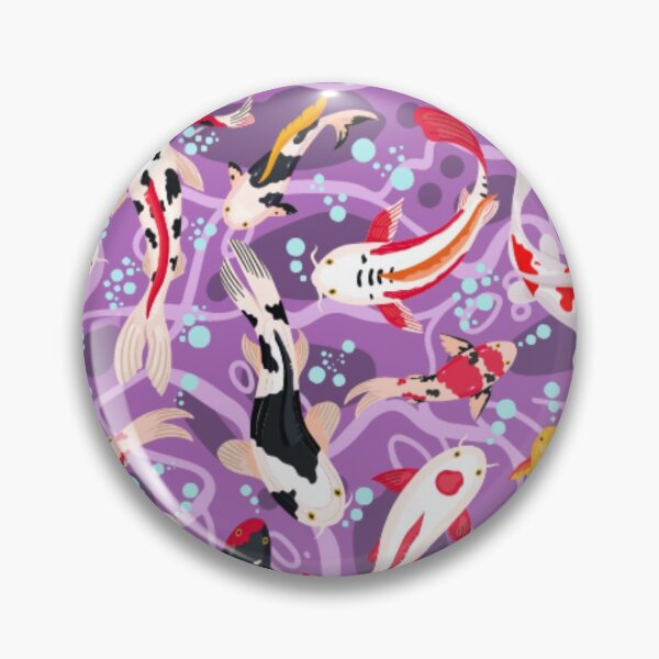 Artikelvorschau, Lila Koi-Teich-Muster entworfen und verkauft von BlkBearyDesigns.
