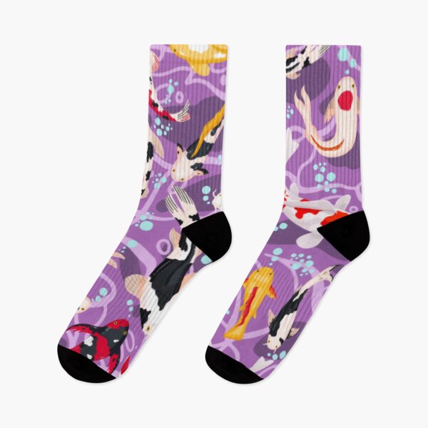 Artikelvorschau, Lila Koi-Teich-Muster entworfen und verkauft von BlkBearyDesigns.