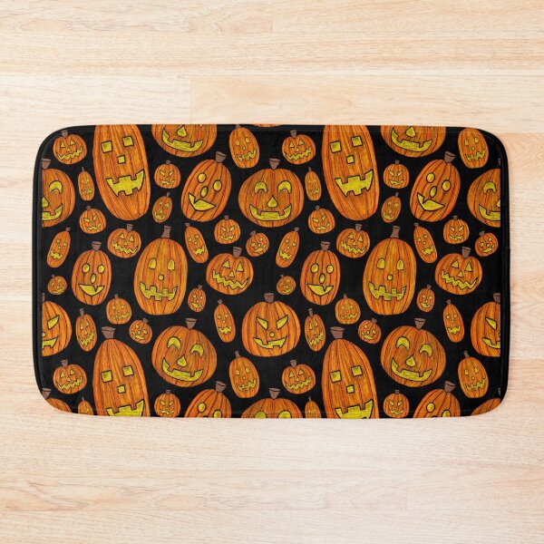 Item preview, Happy Jack O' Lantern Halloween Pattern - Black designed and sold by EcoElsa.