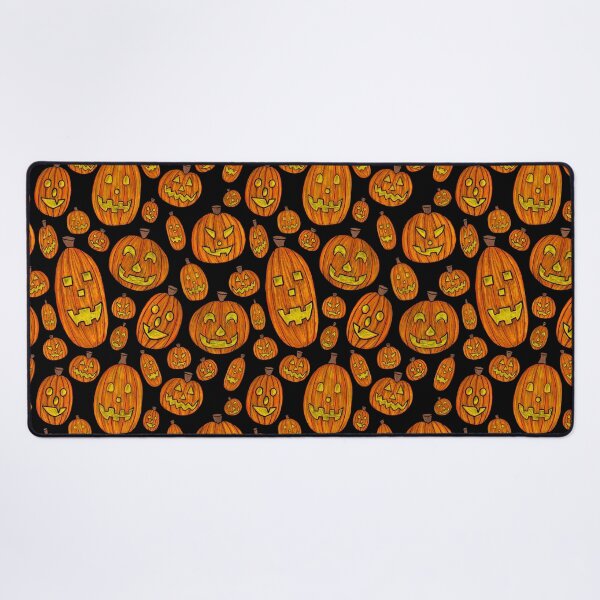 Item preview, Happy Jack O' Lantern Halloween Pattern - Black designed and sold by EcoElsa.