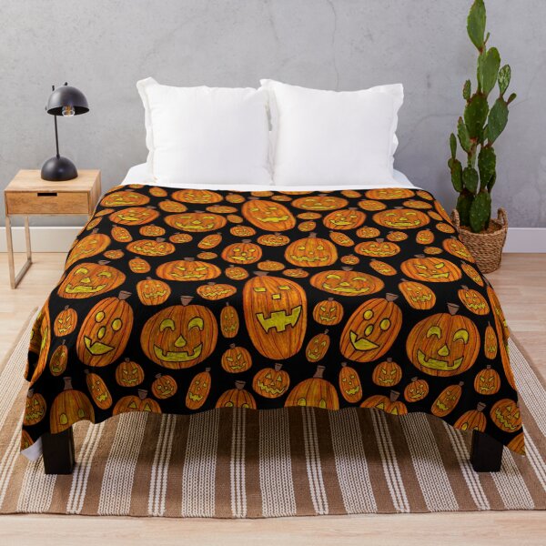 Item preview, Happy Jack O' Lantern Halloween Pattern - Black designed and sold by EcoElsa.