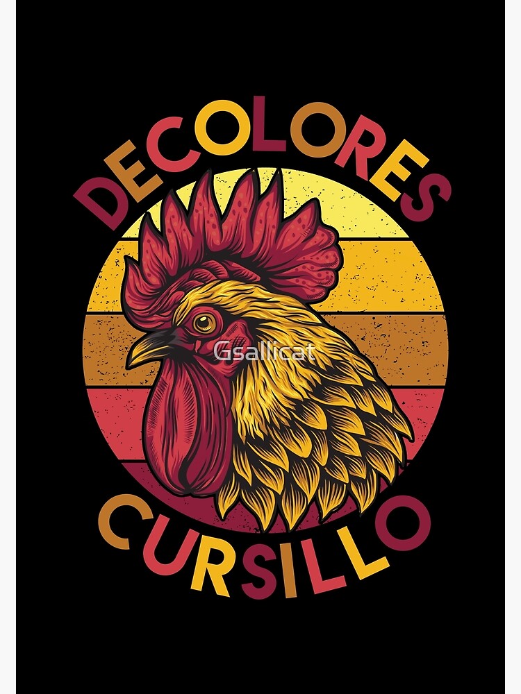 "DeColores Cursillo Rooster with Distressed Background " Poster for