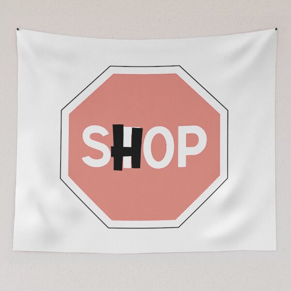 Item preview, Pink Shopaholic Shop Stop Sign  designed and sold by MysticMagpie.