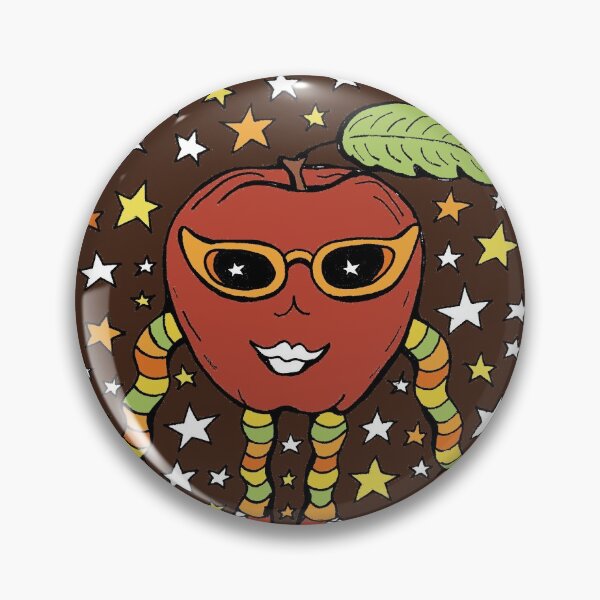 Item preview, Groovy Anthropomorphic Apple in Outer Space Illustration designed and sold by Intergalactic Unicorn: Art by Anna Schmidt.