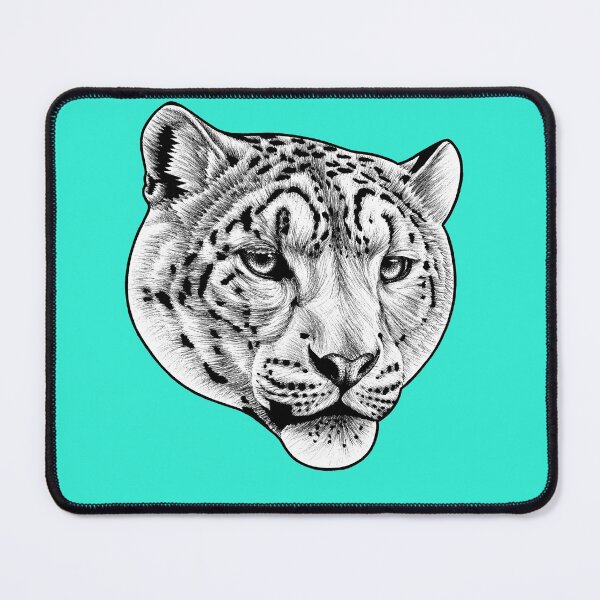 Item preview, Snow leopard - turquoise designed and sold by LorenDowding.
