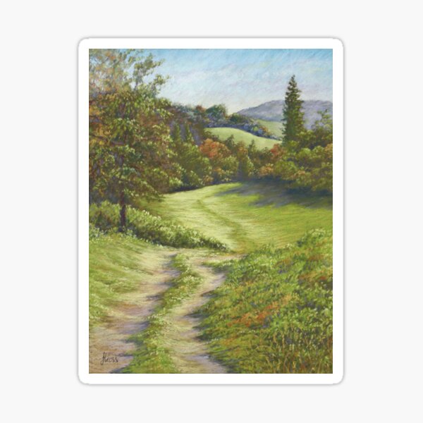 Autumn Walk, Surrey Hills in Pastel Sticker