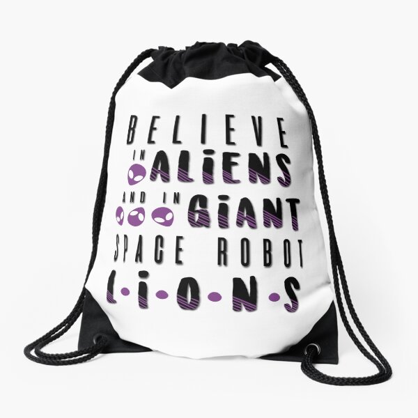 believe in aliens Drawstring Bag