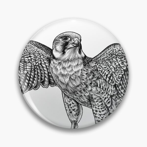 Item preview, Lanner falcon - ink illustration designed and sold by LorenDowding.