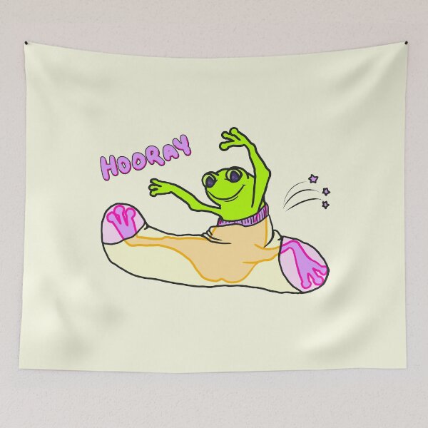 Item preview, Hooray Frog In A Sock - Funny Happy Birthday Emotion designed and sold by ViewerEqualsPhoton.