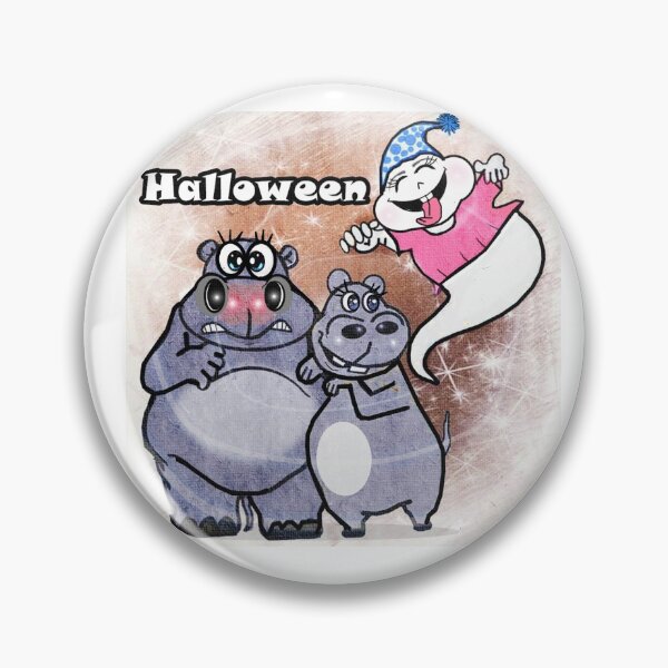 Item preview, Halloween - hippos and specter designed and sold by Shirley cute art .