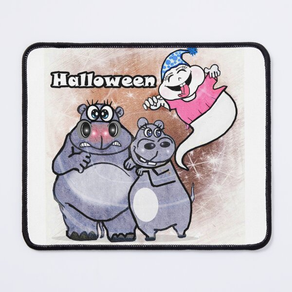Item preview, Halloween - hippos and specter designed and sold by Shirley cute art .