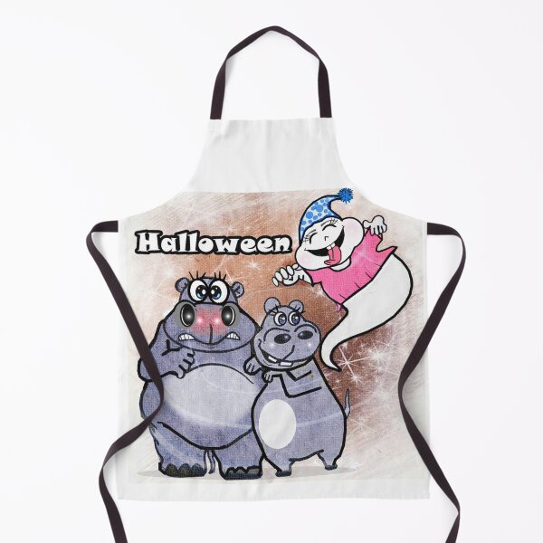 Item preview, Halloween - hippos and specter designed and sold by Shirley cute art .
