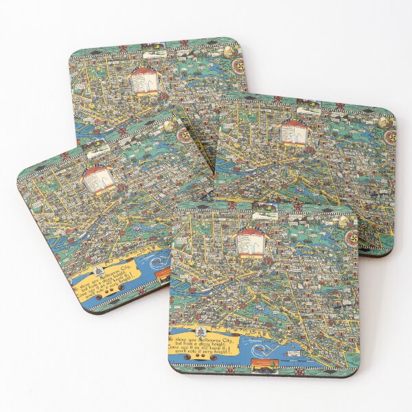 Item preview, 1934 Vintage Map of Melbourne designed and sold by Gin  Neko.