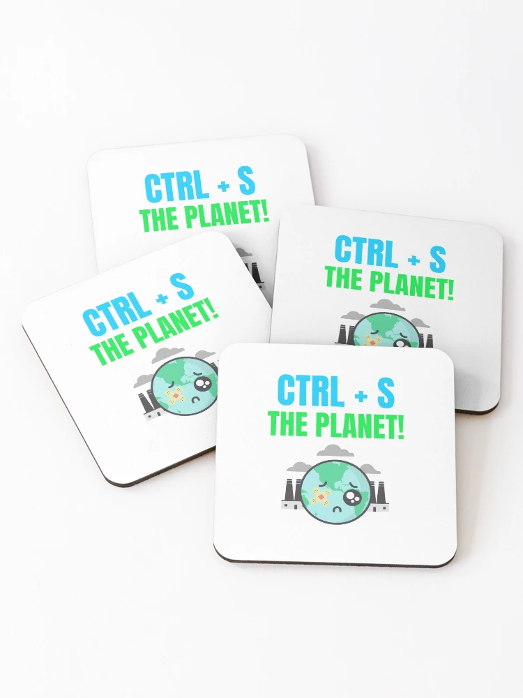Thumbnail 1 of 5, Coasters (Set of 4), Computer Geek Save The Planet! designed and sold by ComputerGeeksTs.