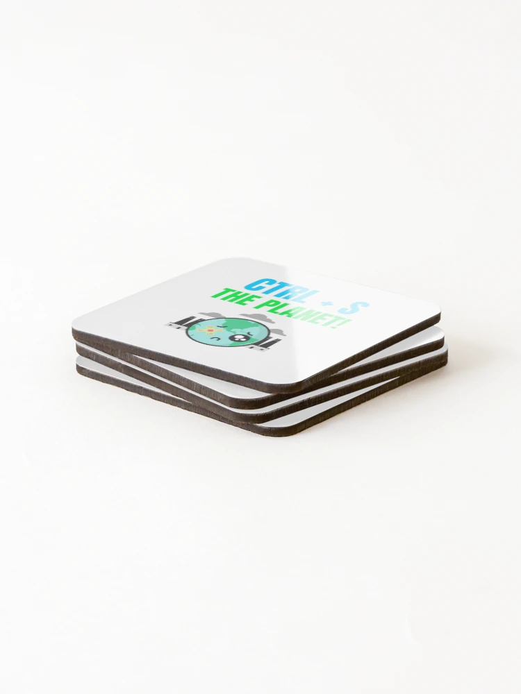Thumbnail 4 of 5, Coasters (Set of 4), Computer Geek Save The Planet! designed and sold by ComputerGeeksTs.